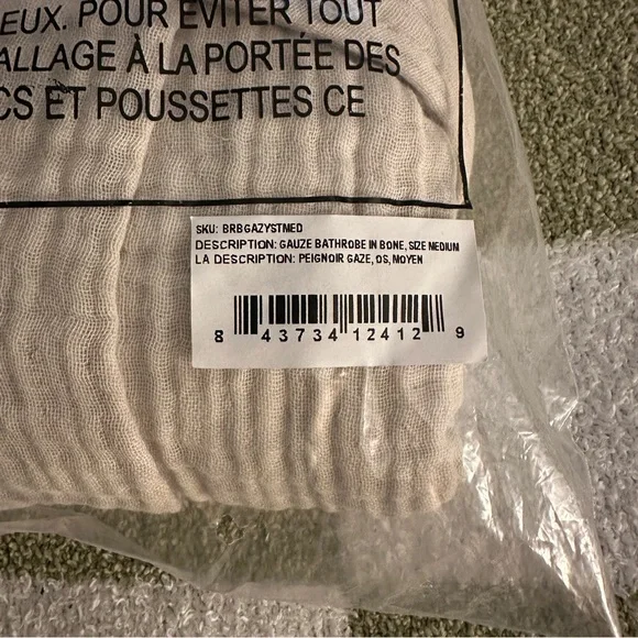 NWT Parachute Cloud Cotton Robe - Bone - Picture 6 of 6